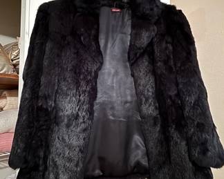 Black fur coat 