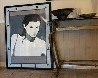 Console table, Nagel framed art