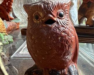 Vintage Ceramic Owl Figurine with Hand-Painted Details