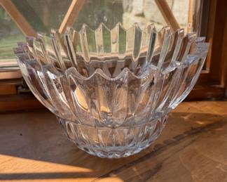 Vintage Mikasa Ice Palace Lead Crystal Serving Bowl with Sawtooth Rim