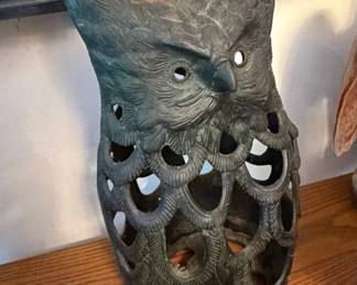 Vintage Cast Iron Owl Lantern