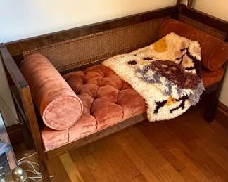 Vintage Mid-Century Cane Back Daybed