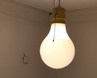 Vintage Ingo Maurer Style Giant Light Bulb Pendant Lamp