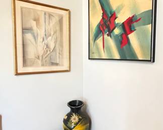 Vintage Abstract Oil Painting Signed by Artist