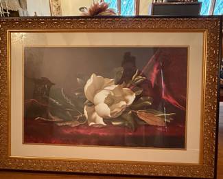 Martin Johnson Heade "Magnolia on Gold Velvet Cloth" Print