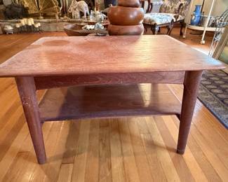 Vintage Mid-Century Modern Teak Two-Tier Coffee Table