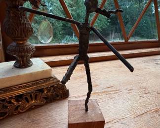 Vintage Metal Figural Sculpture in the Style of Giacometti