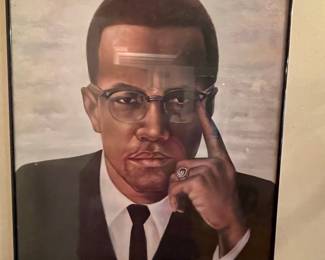 Vintage Malcolm X Portrait Framed Print