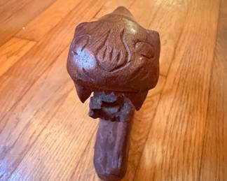 Vintage Hand-Carved Wooden Panther Sculpture, Indian Rosewood