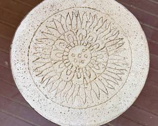 Vintage Ceramic Hourglass Garden Stool - Folk Art Style