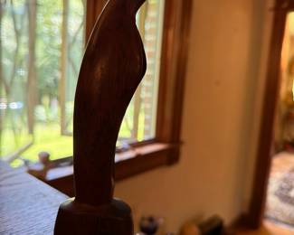 Vintage Abstract Wood Bird Sculpture