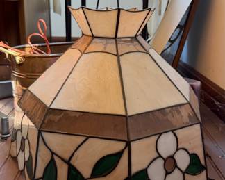 Vintage Floral Stained Glass Hanging Lamp Shade