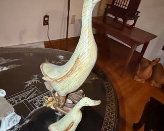 Vintage Carved Wooden Duck Pair