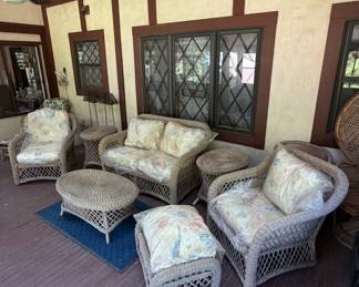 Vintage Henry Link Wicker Patio Furniture Set
