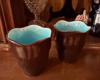 Visla China Turquoise Crackle Sake Cups