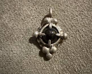 LCI Sterling Silver and Onyx Pendant