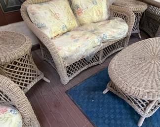 Vintage Henry Link Wicker Patio Furniture Set