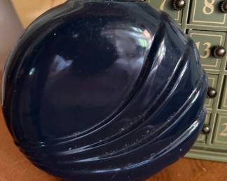 Vintage Royal Haeger Navy Blue Swirl Vase