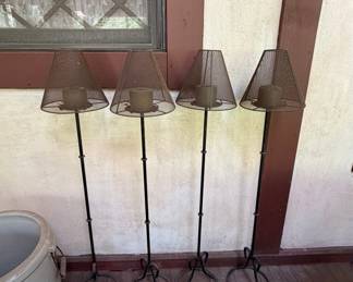 Vintage Wrought Iron Candle Floor Lamps