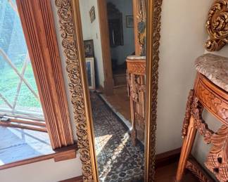 Vintage Ornate Gold-Tone Resin Wall Mirror