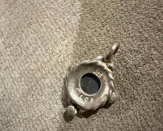 LCI Sterling Silver and Onyx Pendant