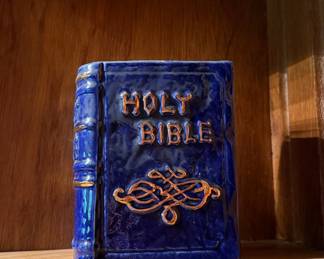 Vintage Ceramic Holy Bible Planter