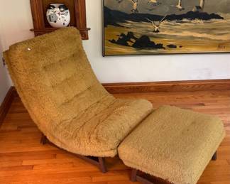 Adrian Pearsall for Craft Associates "Wave" Chaise Lounge Chair and Ottoman