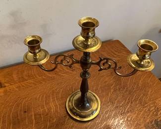Vintage Baldwin Brass Three-Arm Candelabra