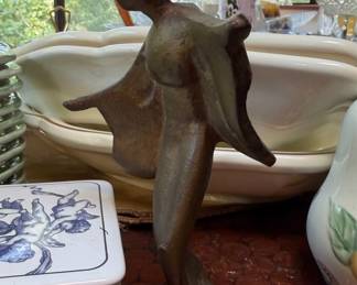 Vintage Cast Iron Geisha Dancer Figurine