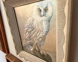 Vintage R.J. Smith Snowy Owl Dufex Foil Print