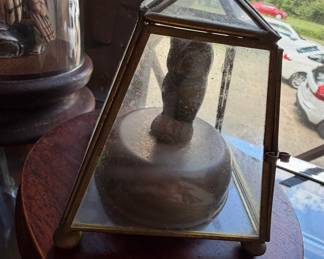 Vintage Brass and Glass Bell Jar Display Case