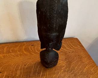 Vintage African Carved Ebony Wood Female Bust