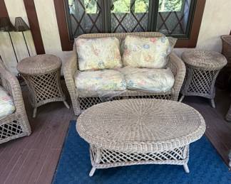Vintage Henry Link Wicker Patio Furniture Set