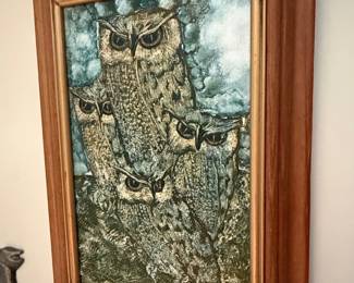 Vintage Richard Hinger "Screech Owls" Print