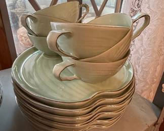 Seyei China Celadon Leaf Snack Set