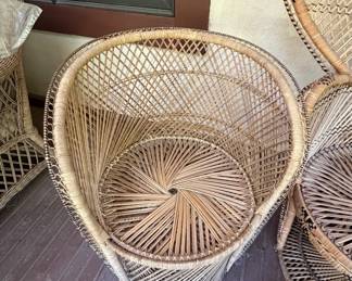 Vintage "Emmanuelle" Style Rattan Peacock Chair