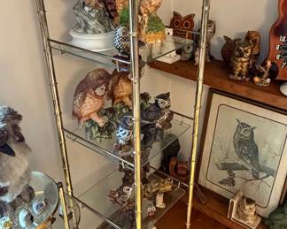 Vintage Faux Bamboo Brass Etagere