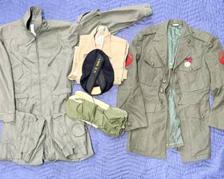 Collection of uniforms over the years from World War II on up