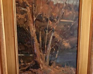 Artist : Roger Dale Brown. Sunlit Sycamore Tree $700.00