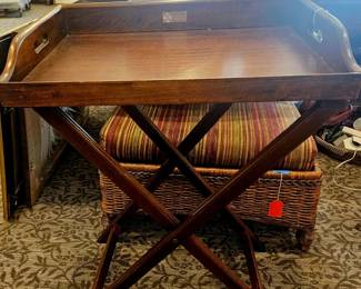 Butlers tray with stand all wood 