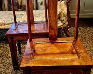 Set of two armless horeshoe chairs