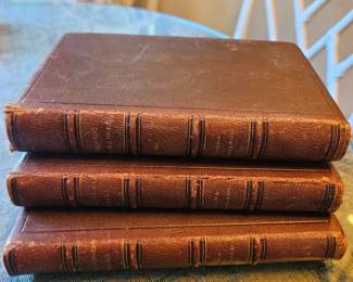Set 3 Antiquarian leather bound books
