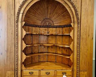 Incredible oversized corner hand carved unit. Large ceilings need apply!  only apply