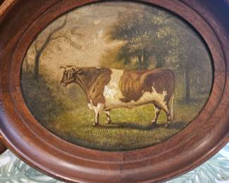 Prize winning cow in oil!  18th c