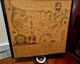 Map of radio stations of the united states ... two sided and it spins! 