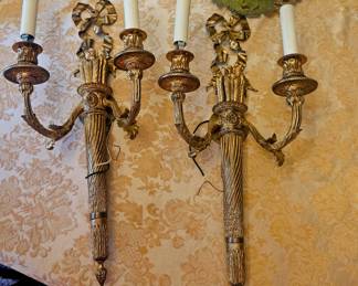 Many examples of wall sconces and lighting from the 18th c to today. Come see.