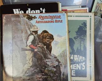 Remington Autoloading Rifle "The Right of Way" Tin Sign