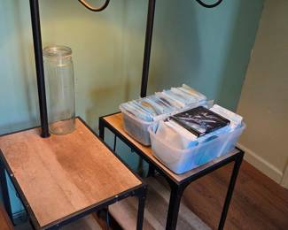 Industrial Style Floor Lamp with Integrated Shelving