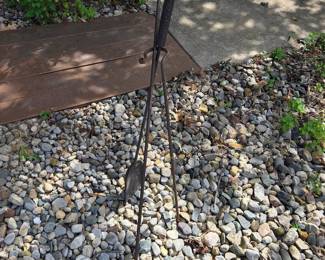 Vintage Hand-Forged Wrought Iron Campfire Cooking Tripod