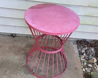 Mid-Century Modern Style Pink Wire Hourglass Side Table